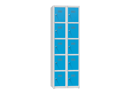 Fächerschrank mit 5 Fächern übereinander – mit 10 Türen XS60-18