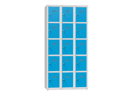 Fächerschrank mit 5 Fächern übereinander – mit 15 Türen XS95-18